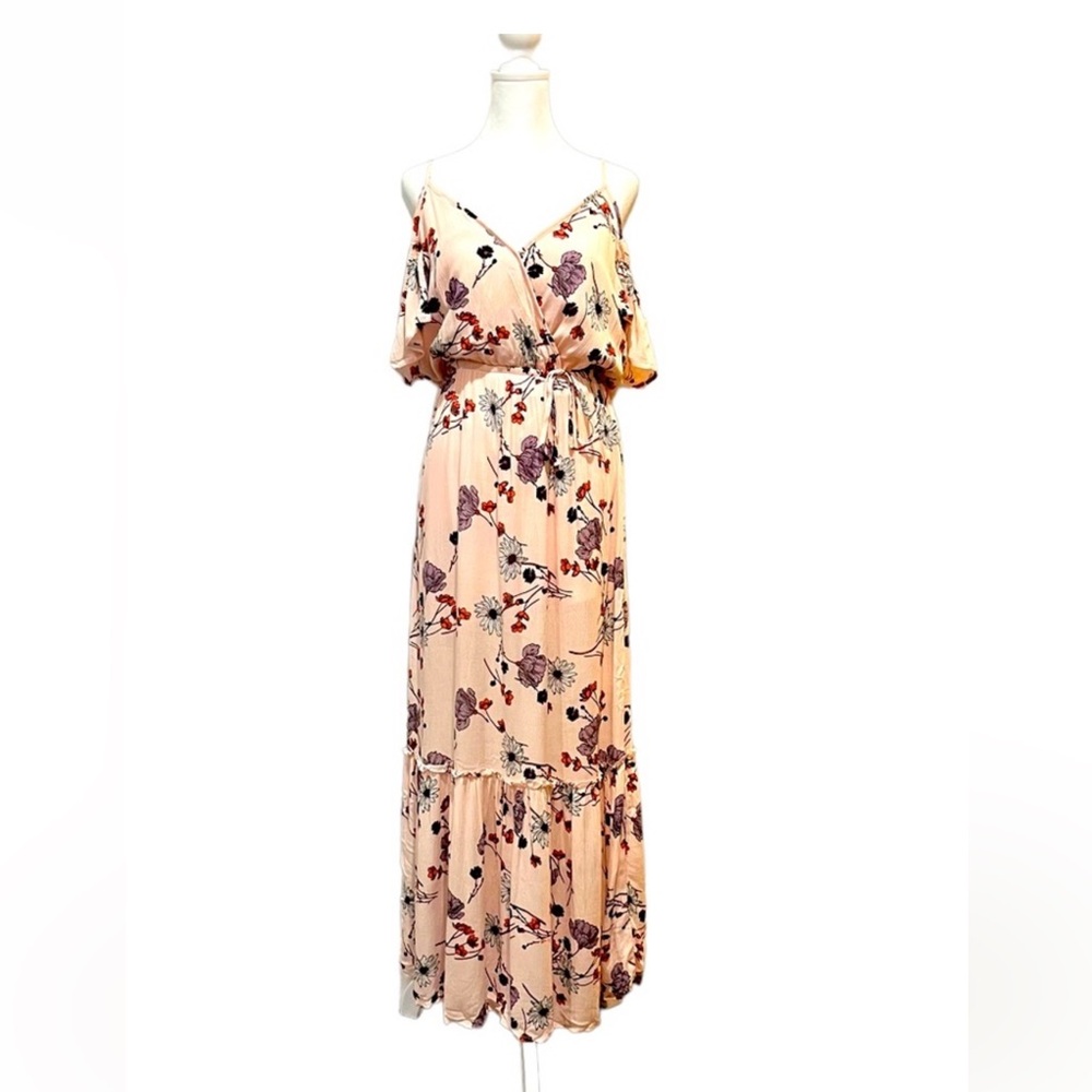 One Clothing Pink and Purple Floral Maxi Dress